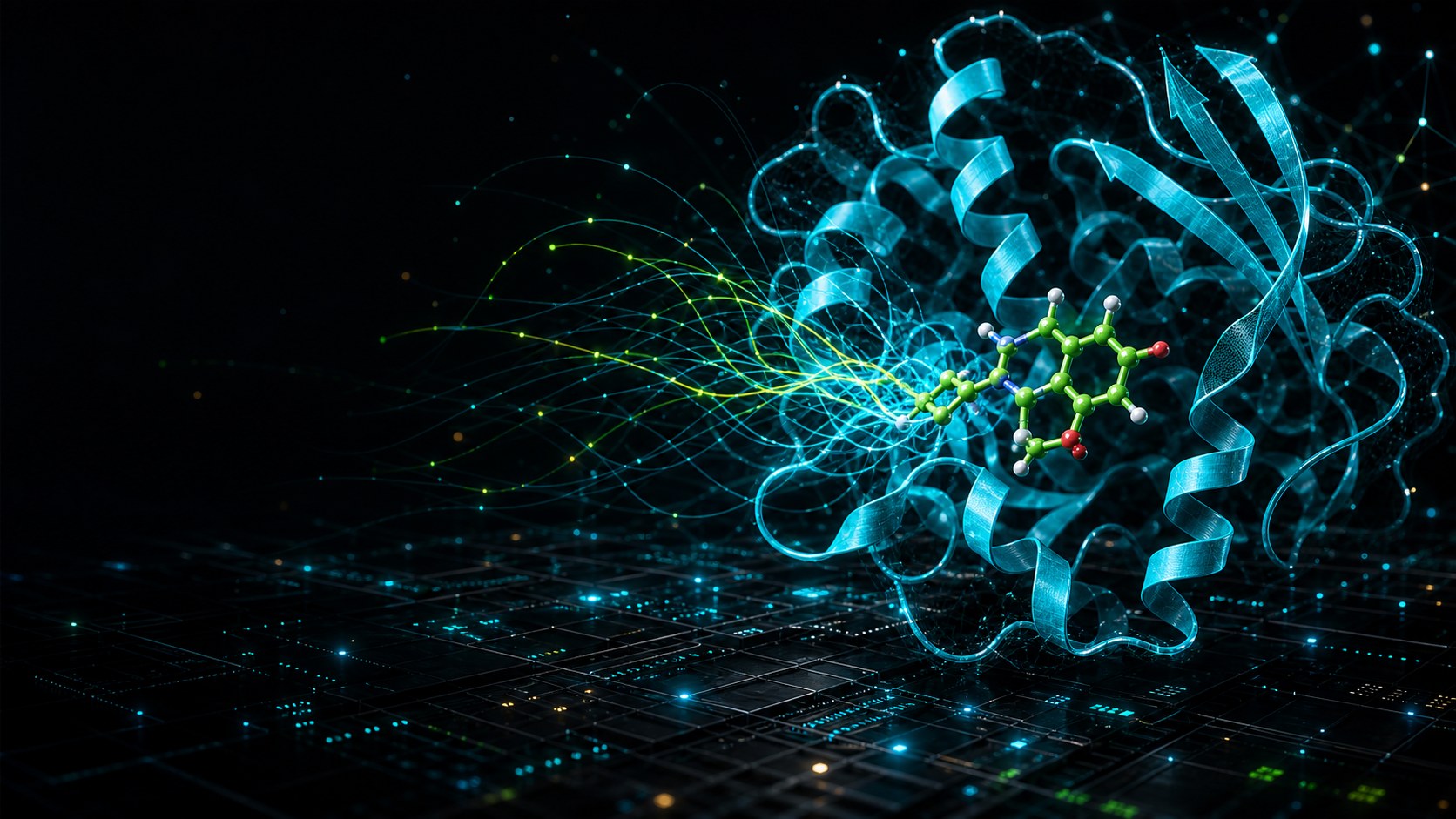 蛋白小分子模拟与云计算科技视觉图